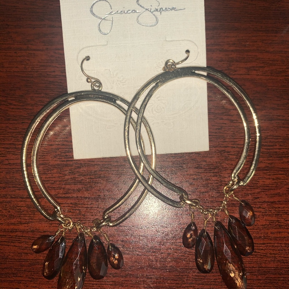 Jessica Simpson Gold/Brown Earrings